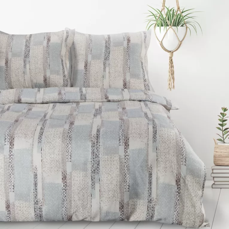 Pościel 220x200 cm  kolor srebrny, beżowy z fantazyjnym wzorem ALLISON Design 91 Eurofirany