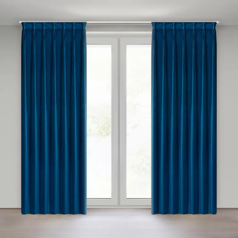 Zasłona granatowa z welwetowej tkaniny 80x270 cm system flex - MELANIE Eurofirany