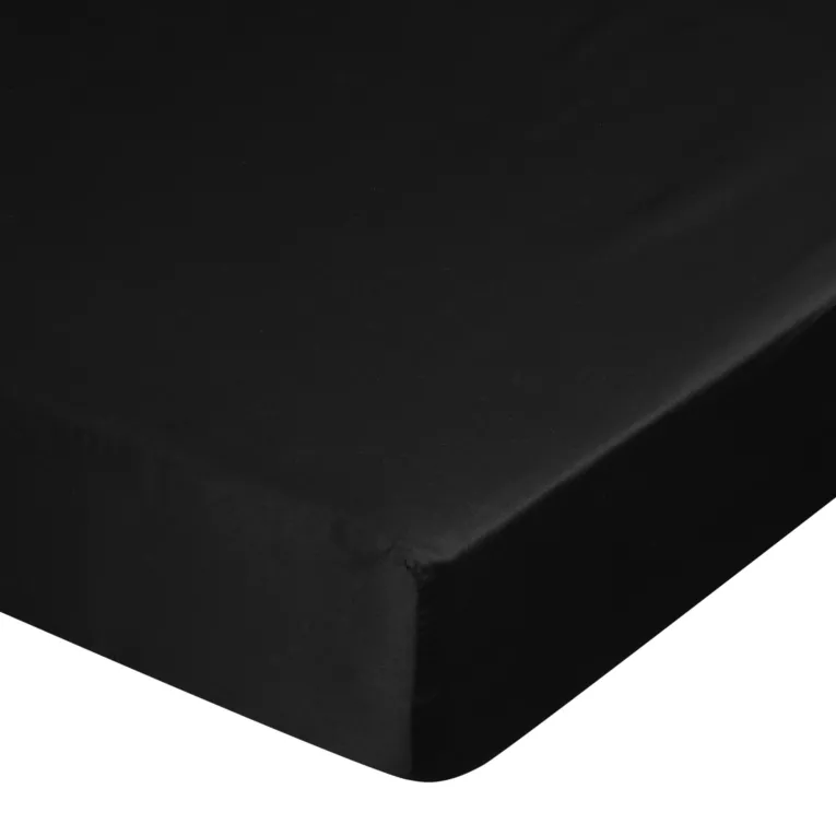 Prześcieradło z gumką 180x200 cm z satyny bawełnianej kolor czarny 125 g/m2 DINA Diva Line Eurofirany