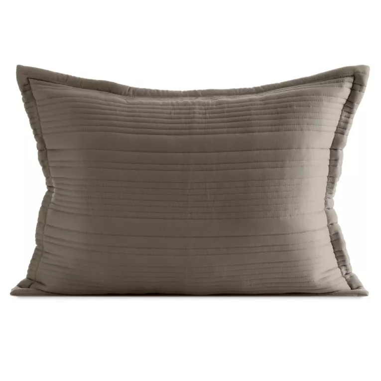 Poszewka na poduszkę 50x70 cm z wypukłym wzorem pikowana metodą tradycyjną ciemnobeżowa TARA EUROFIRANY PREMIUM