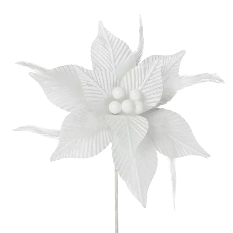 Kwiat świąteczny z wytłaczanym wzorem Eurofirany