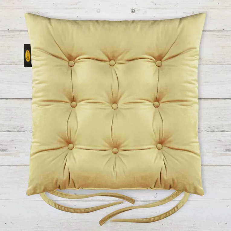 Dwustronna poduszka siedzisko na krzesło z welwetu z dziewięcioma pikowaniami Eurofirany