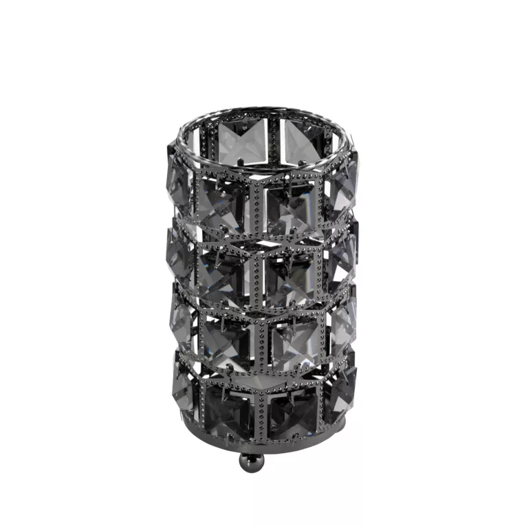 Świecznik dekoracyjny HANA 3 czarny z kryształkami Eurofirany