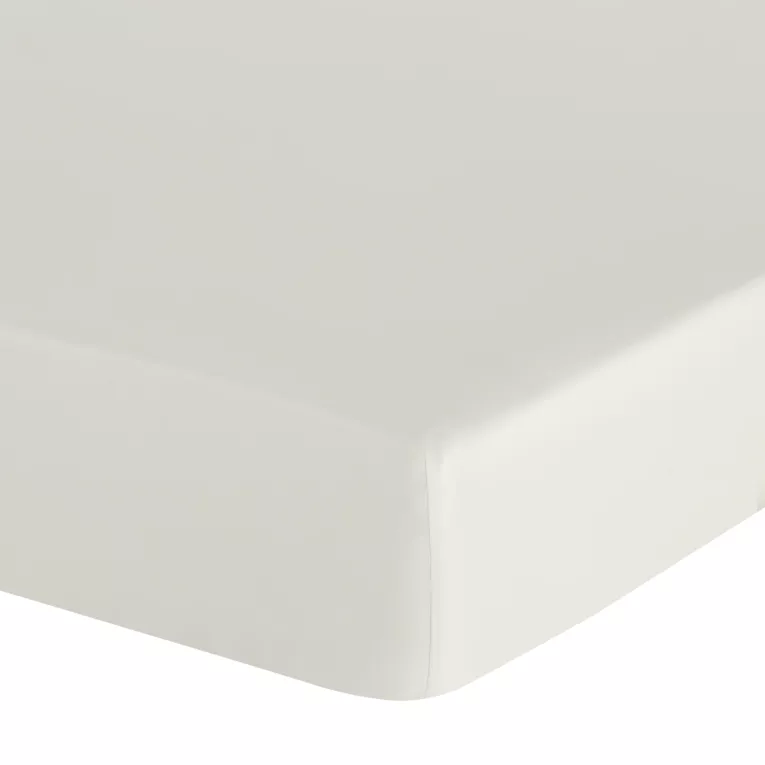 Prześcieradło z gumką 220x200 cm z bawełny kolor kremowy 105 g/m2 BASIC Eurofirany
