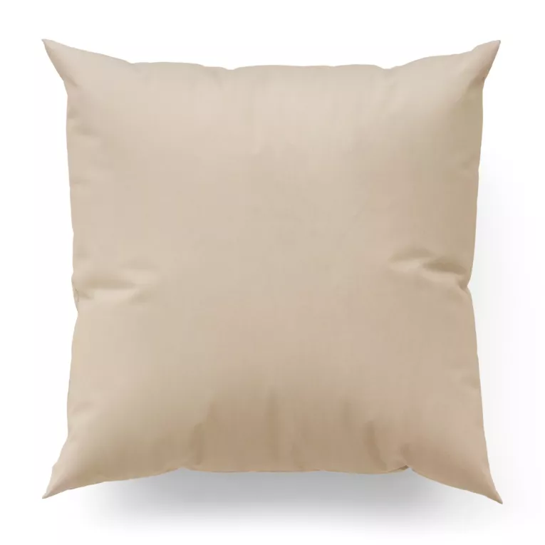 Poszewka szyta beżowa z miękkiej półmatowej tkaniny welwetowej