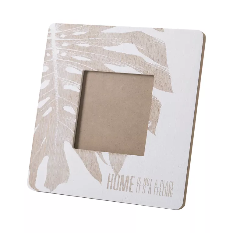 Ramka na zdjęcie PALM 1 drewniana z motywem liścia monstery  20 x 20 x 1 cm Eurofirany