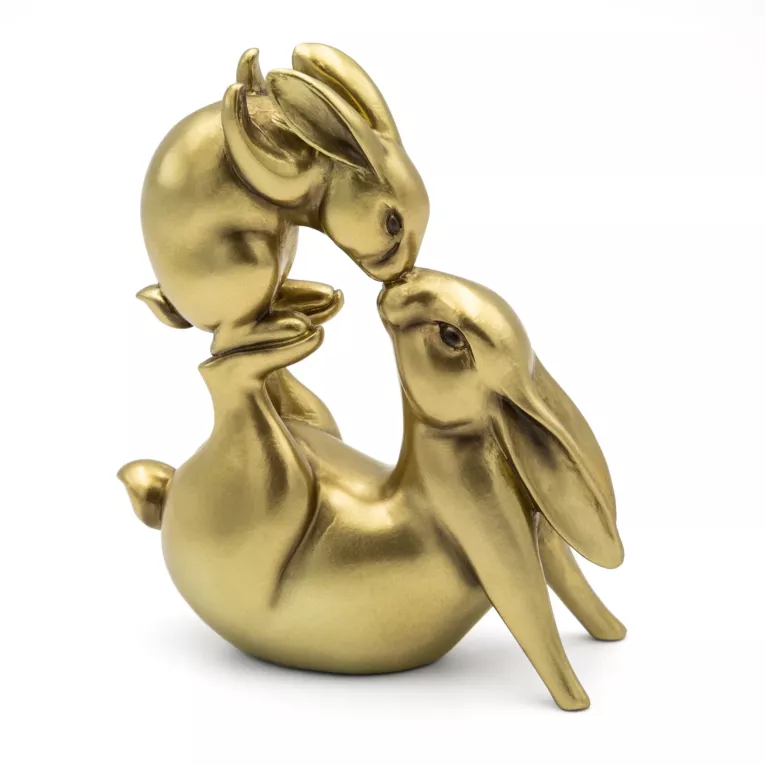 Figurka dekoracyjna wielkanocna rodzina zajączków z żywicy poliestrowej Eurofirany