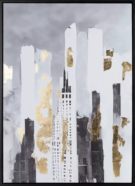 Obraz drukowany na płótniemiejski pejzaż ze złotymi zdobieniami Eurofirany