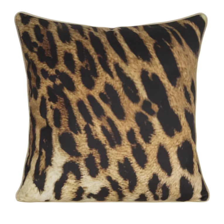 Poszewka na poduszkę 60x60 cm welwetowa z designerskim nadrukiem i wypustką na brzegach czarno, brązowa EVA 15 A EVA MINGE Eurofirany