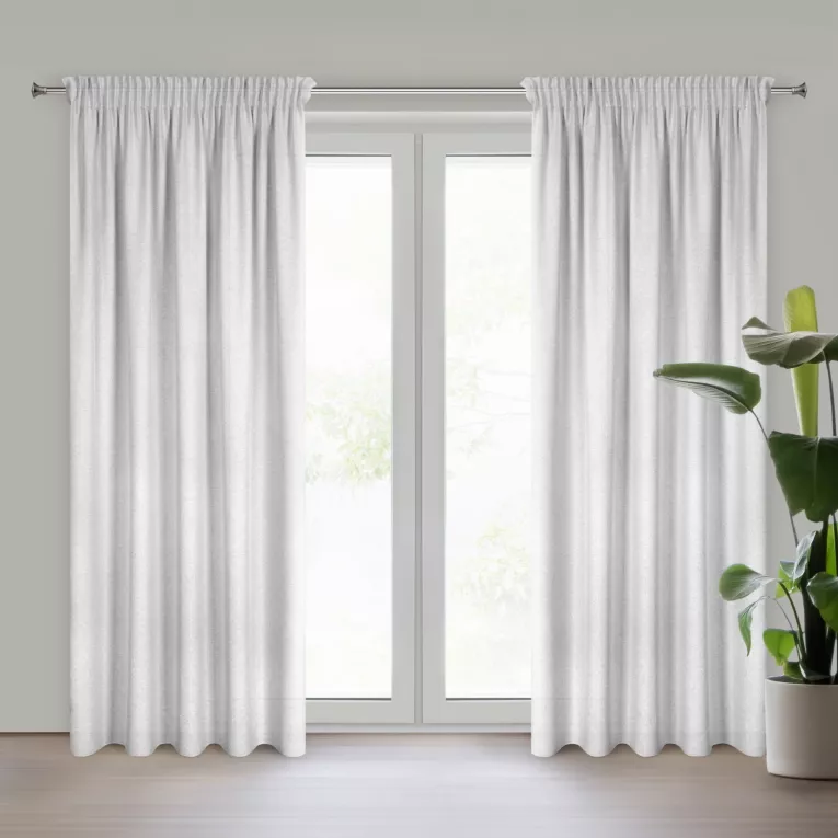 Zasłona srebrna w stylu eko 140x270 taśma ERIS Eurofirany