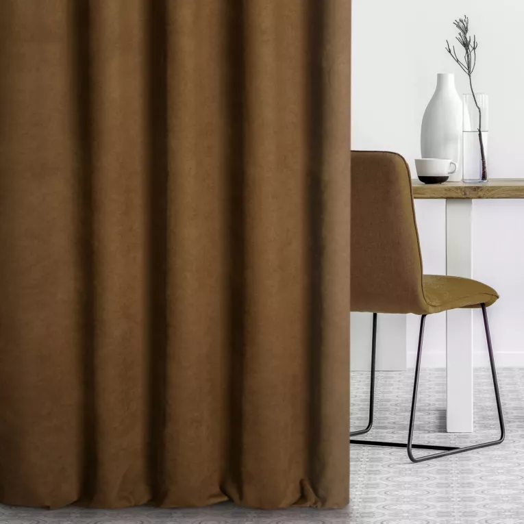 Tkanina zasłonowa miękka gładka o zamszowym chwycie Eurofirany