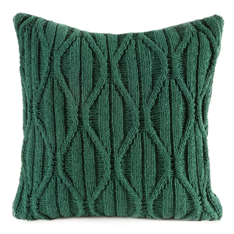 Poszewka na poduszkę 45x45 cm świąteczna o plecionej strukturze zielona Eurofirany
