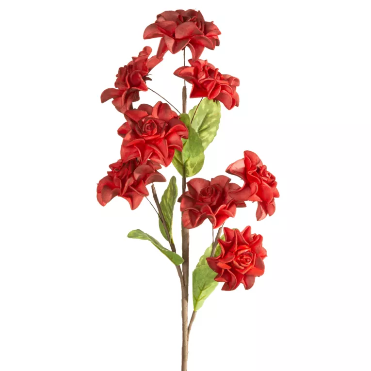 Kwiat sztuczny czerwony z plastycznej pianki foamiran 65 cm Eurofirany