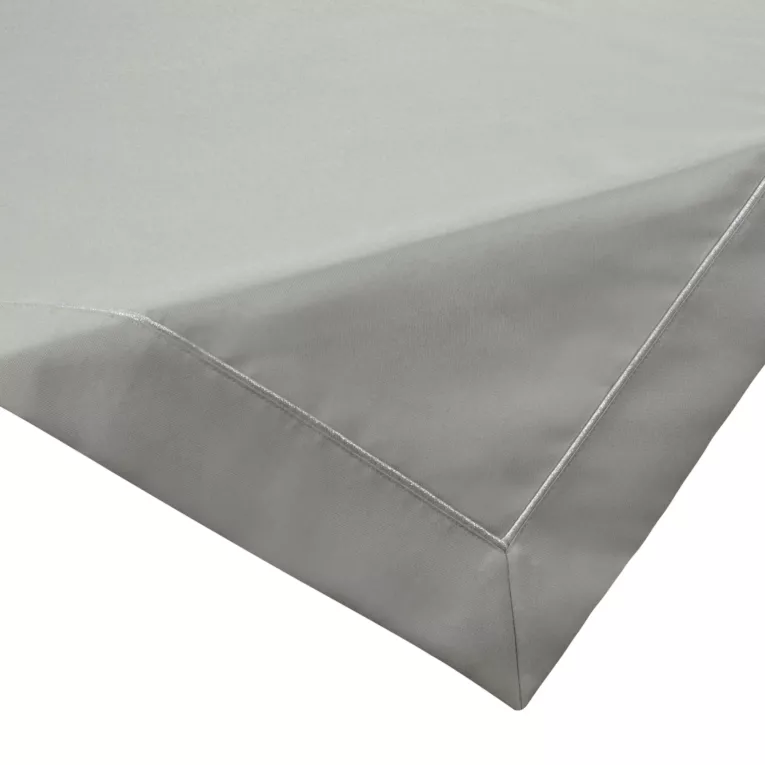 Bieżnik na stół jasnoszary 85x85 cm KARIN z delikatną srebrną lamówką