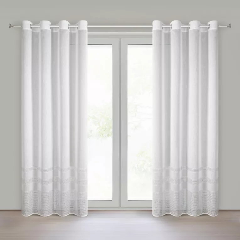 Zasłona biała z matowej siatki 140x250 cm przelotka - ELIRA Eurofirany