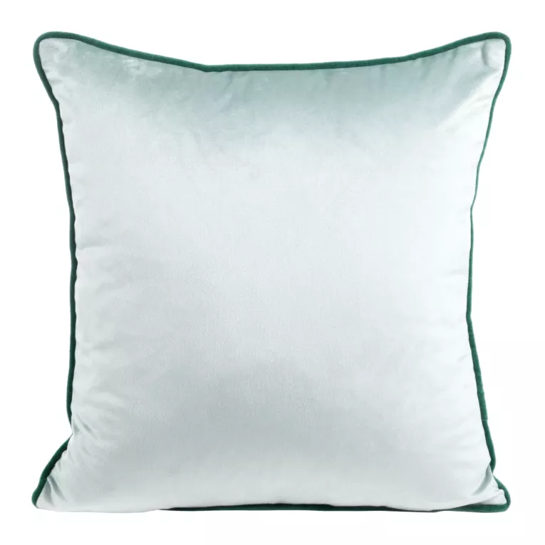 Poszewka na poduszkę 40x40 cm welwetowa, dwukolorowa z ozdobną wypustką na brzegach morsko, ciemnoturkusowy MEL Eurofirany