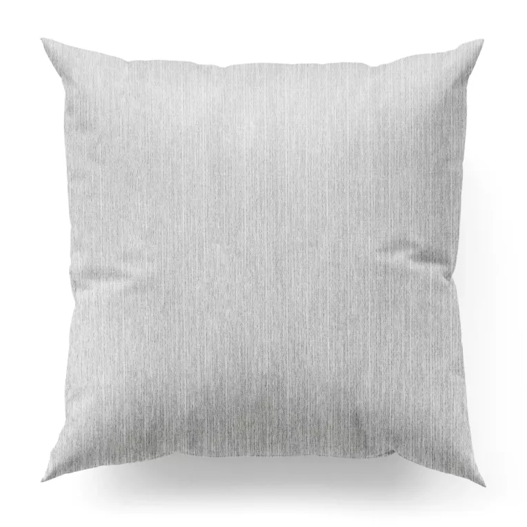 Poszewka szyta jasnoszaro popielata z tkaniny o wyraźnym splocie z efektem melanżu