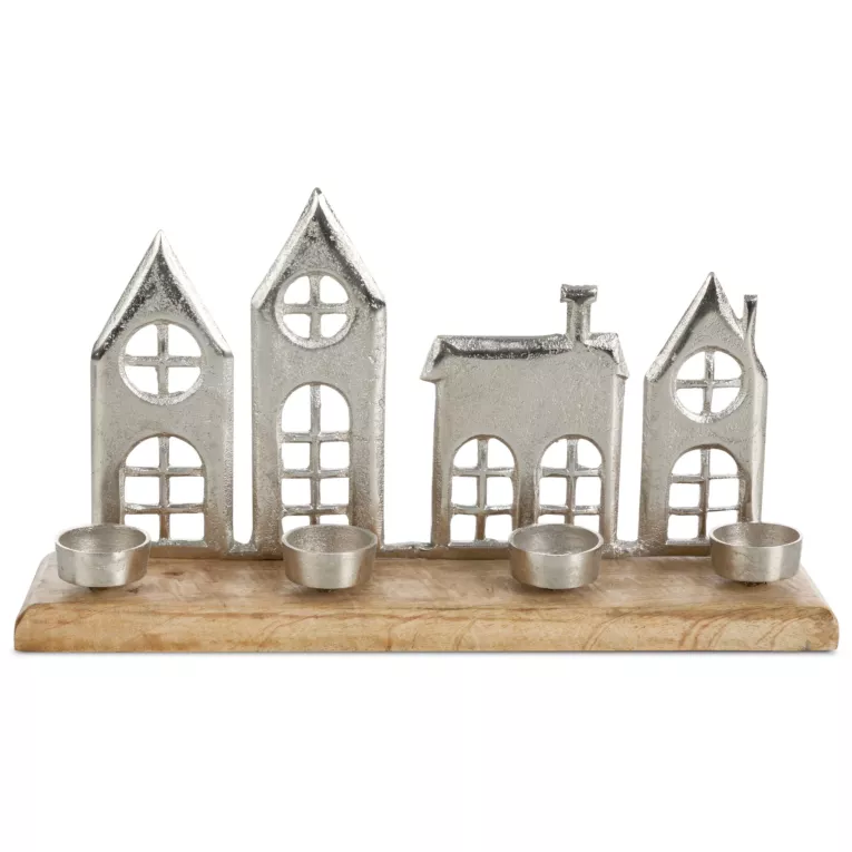 Figurka dekoracyjna drewniana w formie uroczego świecznika Eurofirany