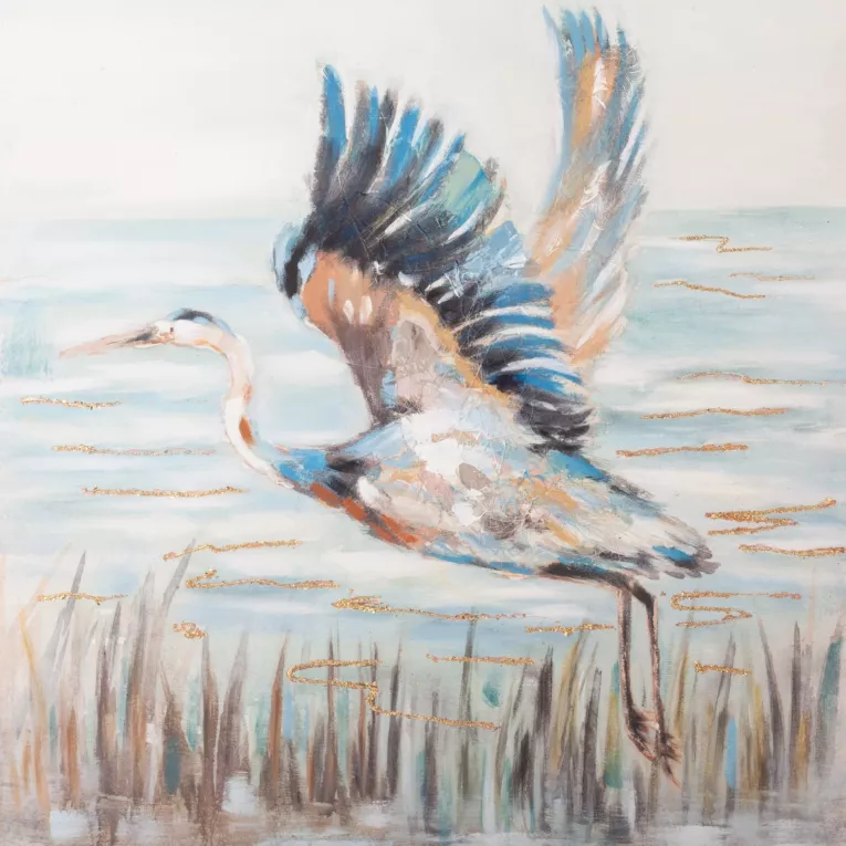 Obraz ręcznie malowany na płótnie obraz z motywem czapli