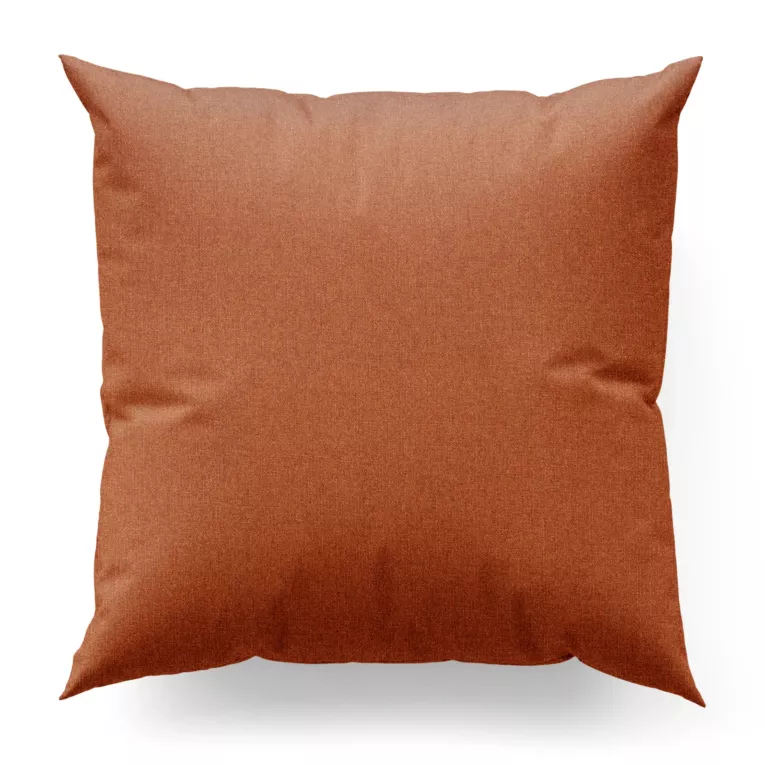 Poszewka szyta ruda z tkaniny o naturalnym splocie w stylu eko