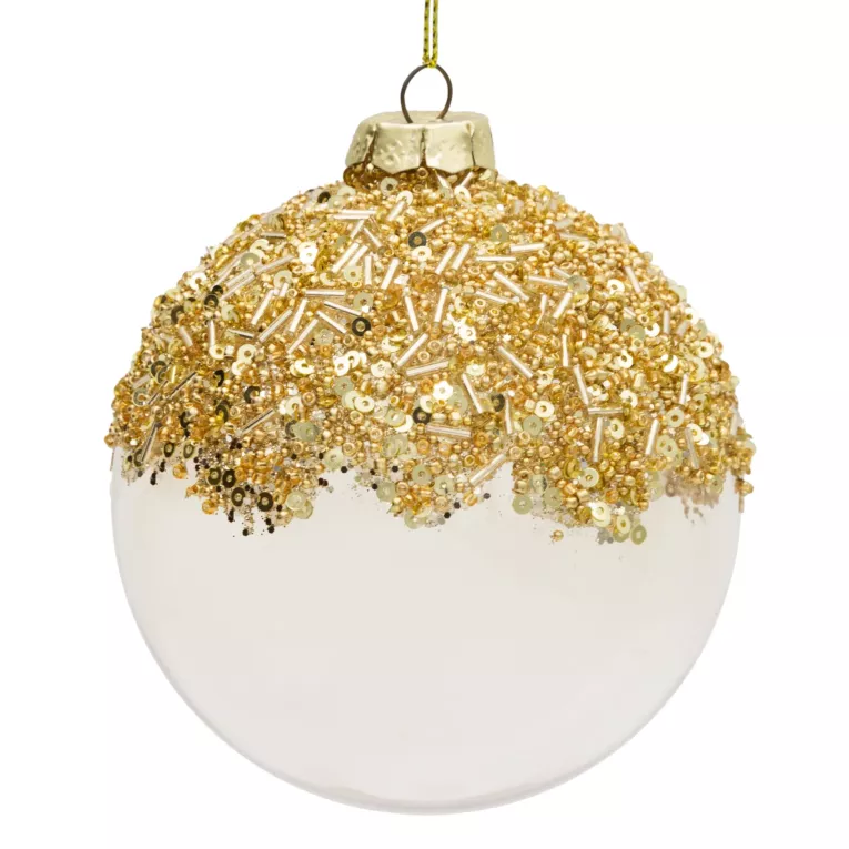 Klasyczna bombka choinkowa ręcznie zdobiona koralikami Eurofirany