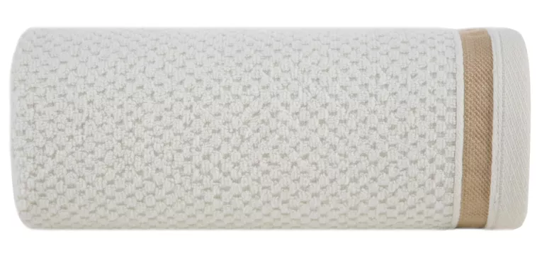 Ręcznik do rąk 30x50 cm bawełniany kolor kremowy w pasy 500 g/m2 MADLEN Eurofirany