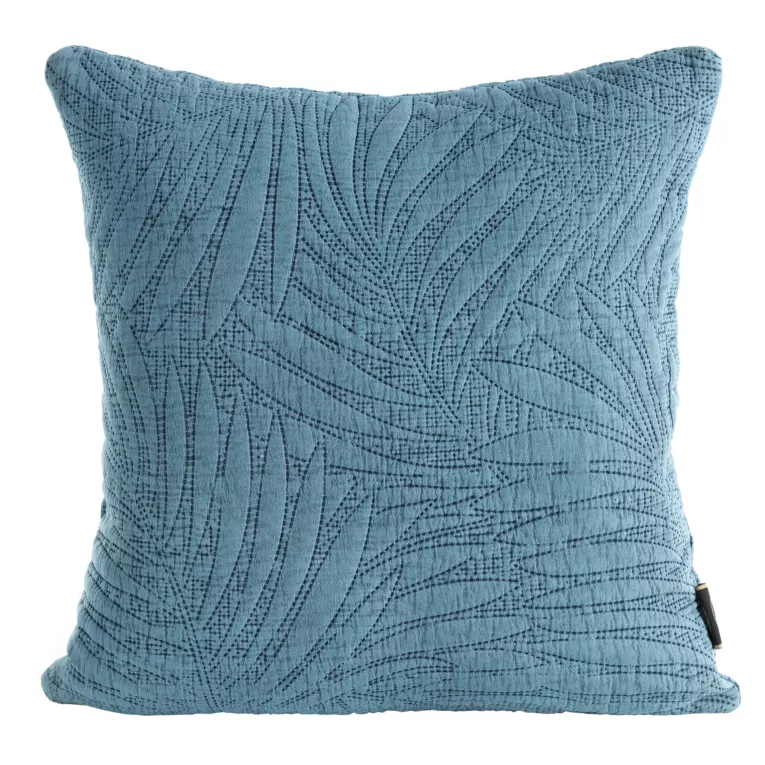 Poszewka na poduszkę 45x45 cm stonewashed pikowana metodą hot press ciemnoturkusowa STONE EUROFIRANY PREMIUM