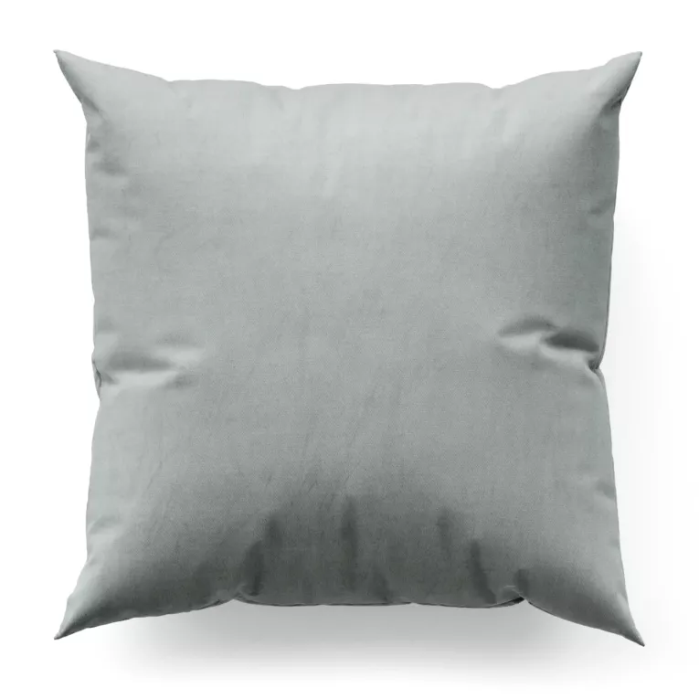 Poszewka szyta srebrna z miękkiej półmatowej tkaniny welwetowej