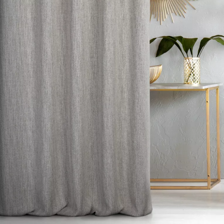 Zasłona szyta na taśmie 8 cm beżowa o naturalnym splocie w melanżowych odcieniach