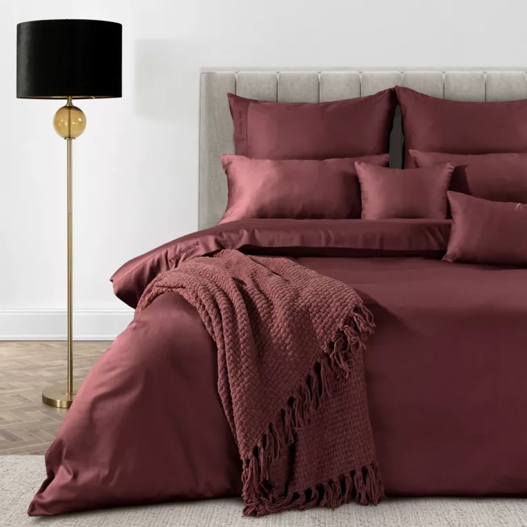 Pościel 220x200 cm z makosatyny bawełnianej kolor bordowy Eva Minge Eurofirany