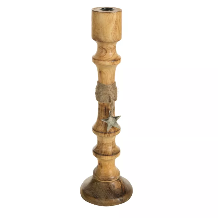 Świecznik świąteczny drewniany Eurofirany