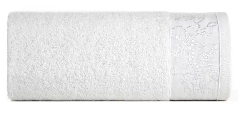 Ręcznik do rąk 30x50 cm bawełniany kolor biały z żakardową bordiurą 500 g/m2 RITA Eurofirany