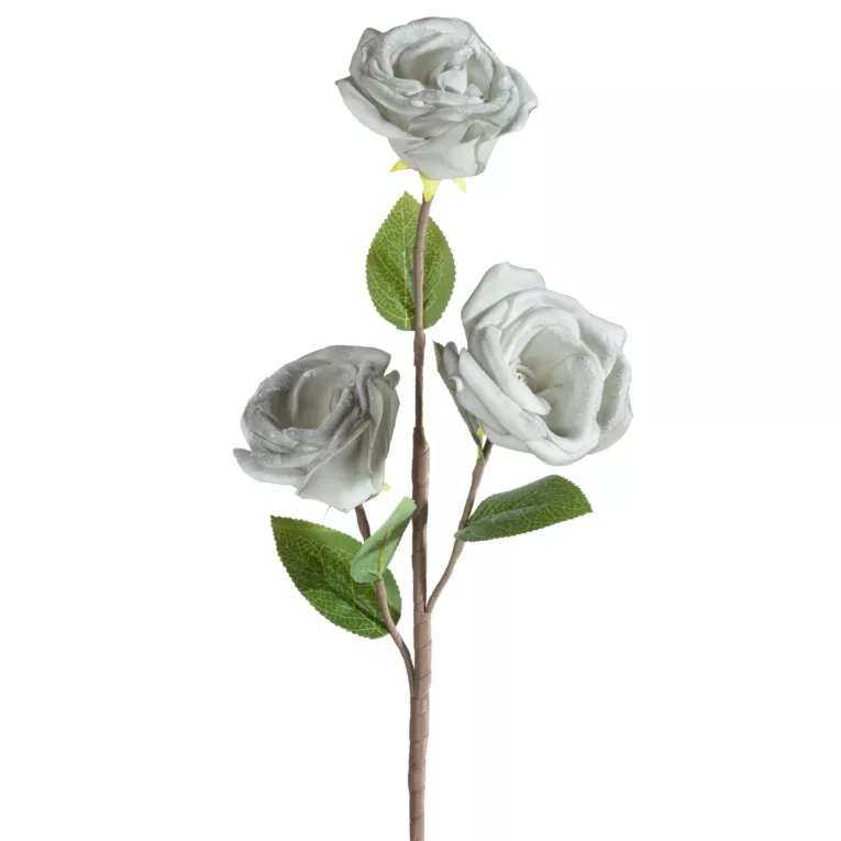 Kwiat sztuczny popielaty z plastycznej pianki foamiran 50 cm Eurofirany