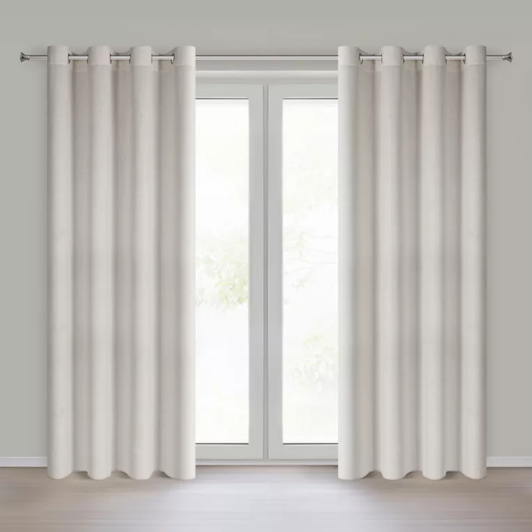 Zasłona beżowa z matowej tkaniny 140x250 cm przelotka LINDA Eurofirany