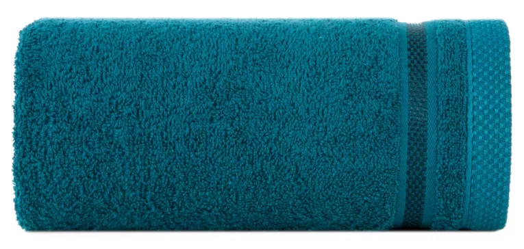 Ręcznik kąpielowy 100X150 cm bawełniany kolor turkusowy z bordiurą w paski 500 g/m2 ABBIE Eurofirany