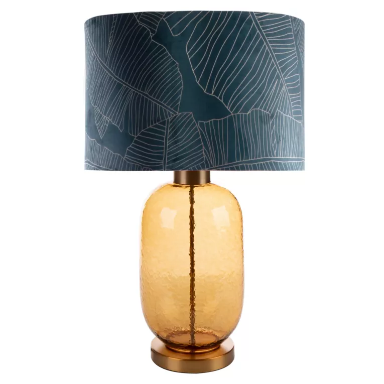 Lampa stołowa MUSA 2 z welwetowym abażurem i szklaną podstawą Limited Collection Eurofirany