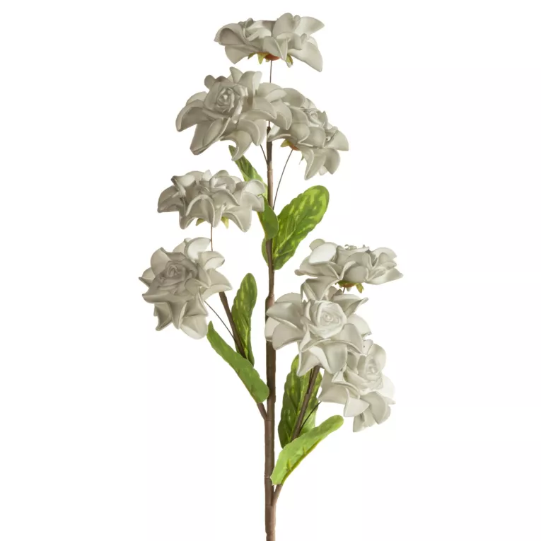 Kwiat sztuczny popielaty z plastycznej pianki foamiran 65 cm Eurofirany