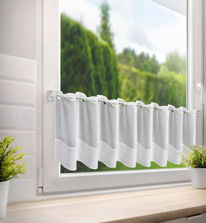 Tkanina firanowa zazdrostka zdobiona falą Eurofirany