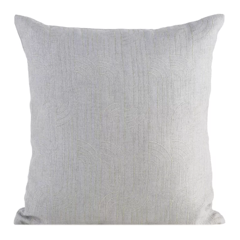 Poszewka na poduszkę 45x45 cm z geometrycznym haftem srebrno, złocista MILA Eurofirany