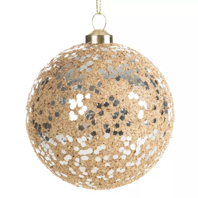 Dekoracyjna bombka choinkowa zdobiona lśniącymi drobinkami Eurofirany