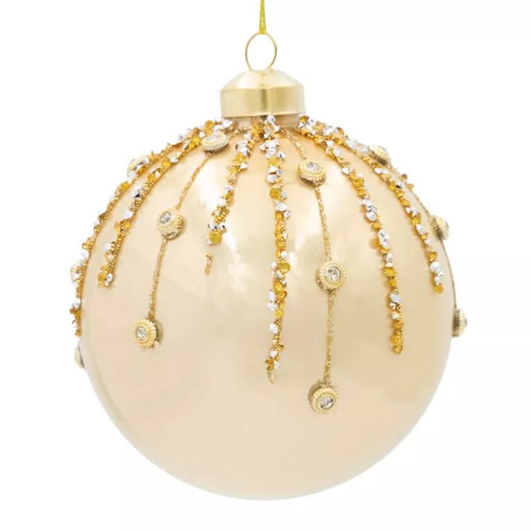 Klasyczna bombka choinkowa ręcznie zdobiona koralikami Eurofirany