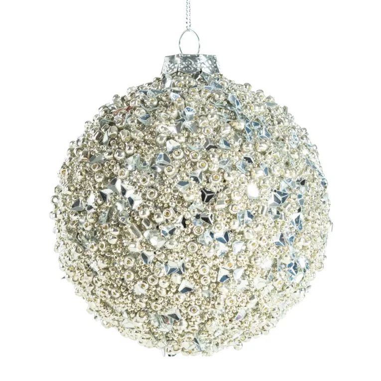 Klasyczna bombka choinkowa ręcznie zdobiona lśniącymi cekinami Eurofirany
