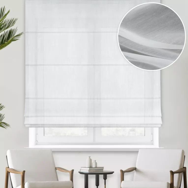 Roleta rzymska naturalna z delikatnej batystowej tkaniny