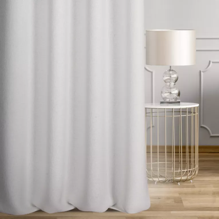 Zasłona szyta na taśmie fala naturalna z tkaniny o naturalnym splocie w stylu eko