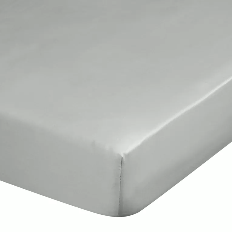 Prześcieradło z gumką 220x200 cm z satyny bawełnianej kolor jasnoszary 125 g/m2 DINA Diva Line Eurofirany