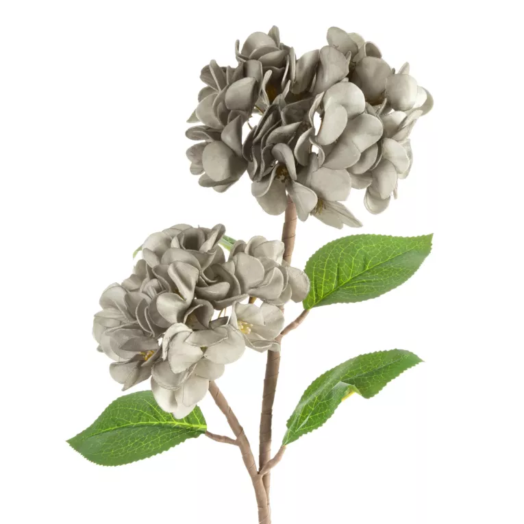 Kwiat sztuczny popielaty z plastycznej pianki foamiran 50 cm Eurofirany