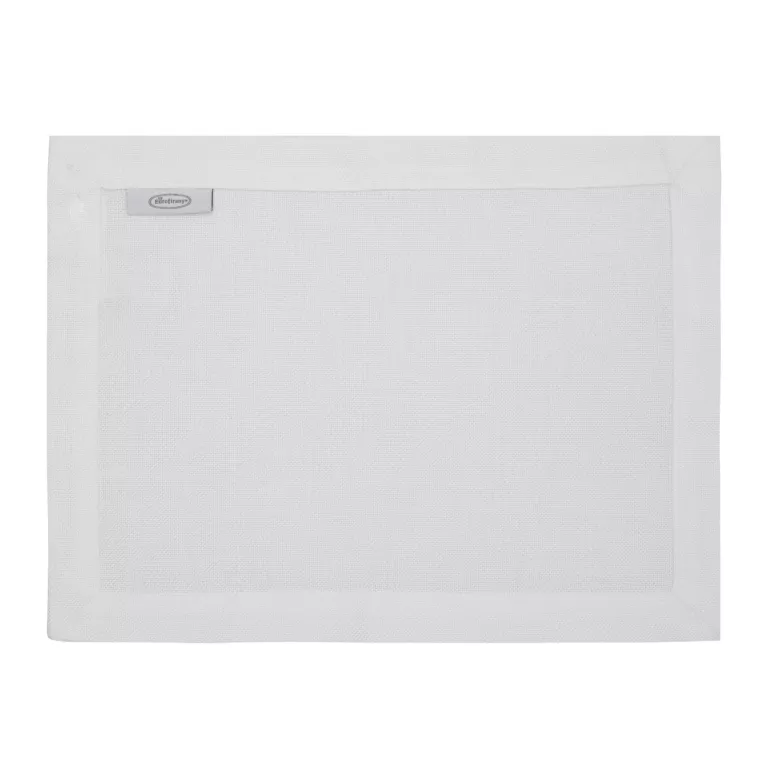 Komplet serwet 4 szt biały 30x40 cm o płóciennym splocie BIANCA 2 z dodatkiem błyszczącej nici wykończonych podwójną listwą na brzegach