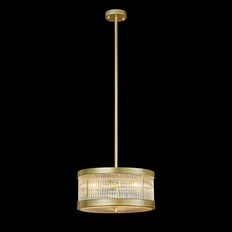 Lampa wisząca do pokoju złota KYLA zdobiona szklanymi akcentami Eurofirany