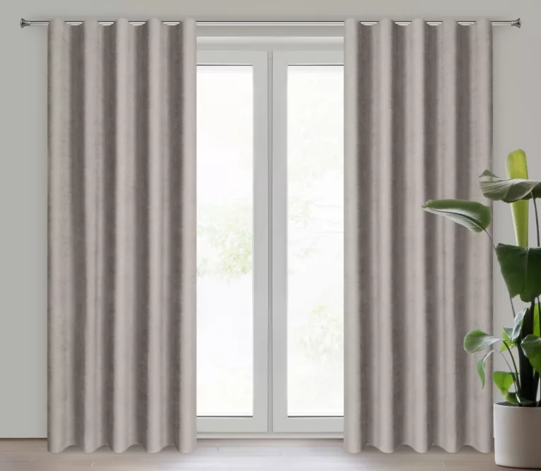 Zasłona brązowa z tkaniny welurowej 50x220 cm szerokość po zmarszczeniu fala 1:2 Dora Eurofirany