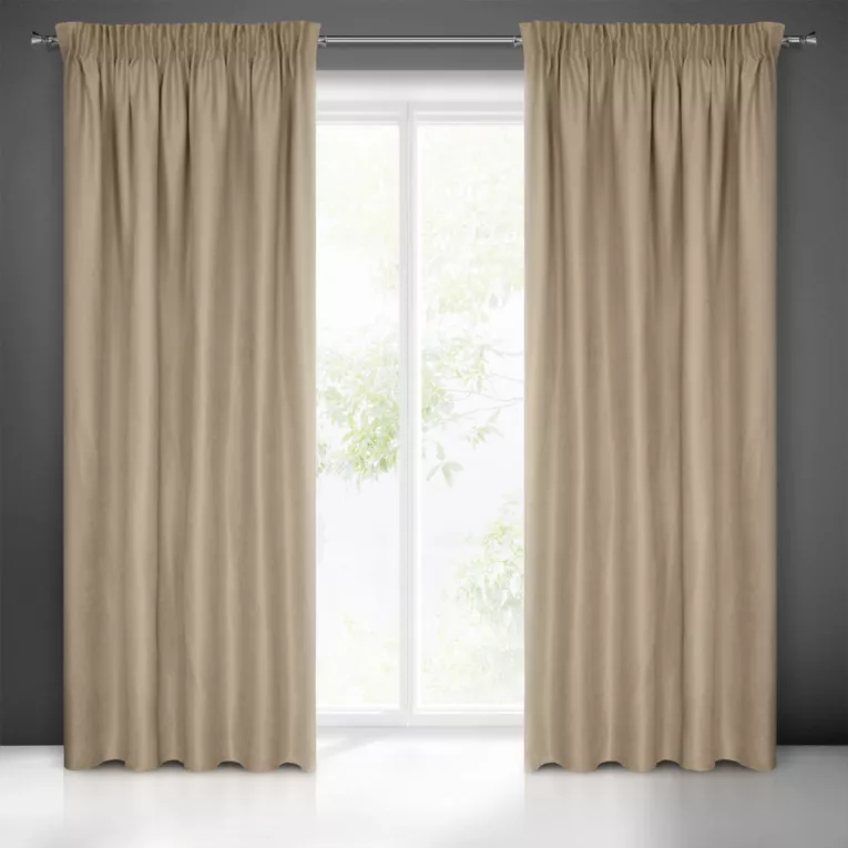 ADA CAPPUCINO ZASŁONA O STRUKTURZE PŁÓTNA NA TAŚMIE MARSZCZĄCEJ 140x270 cm EUROFIRANY